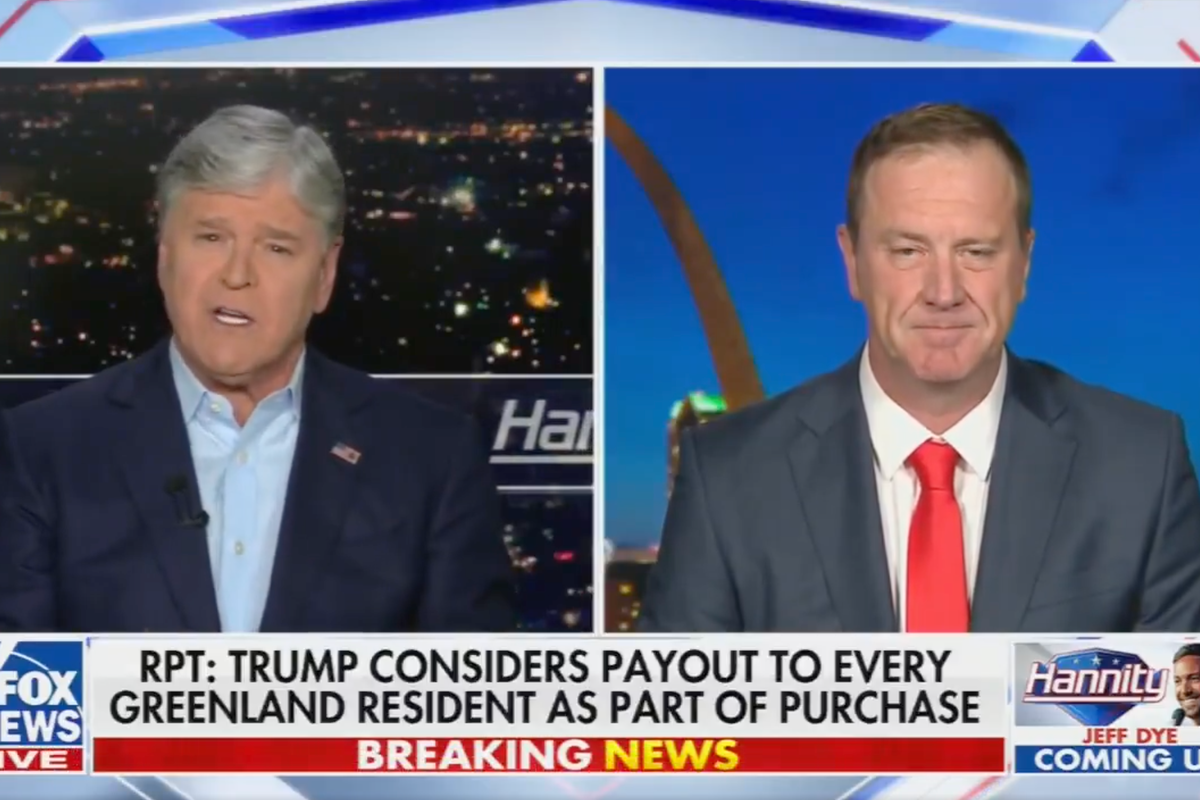 ‘America First’ Sean Hannity says giving Greenlanders $100K each a ‘no-brainer’