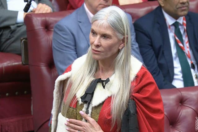 Screen grab taken from Parliament TV of former Olympic swimmer and women’s rights campaigner Sharron Davies being sworn in (House of Lords/UK Parliament/PA)