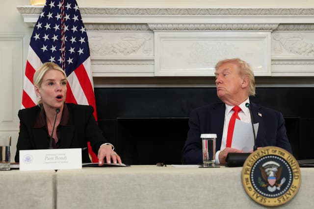 <p>Attorney General Pam Bondi and President Donald Trump</p>