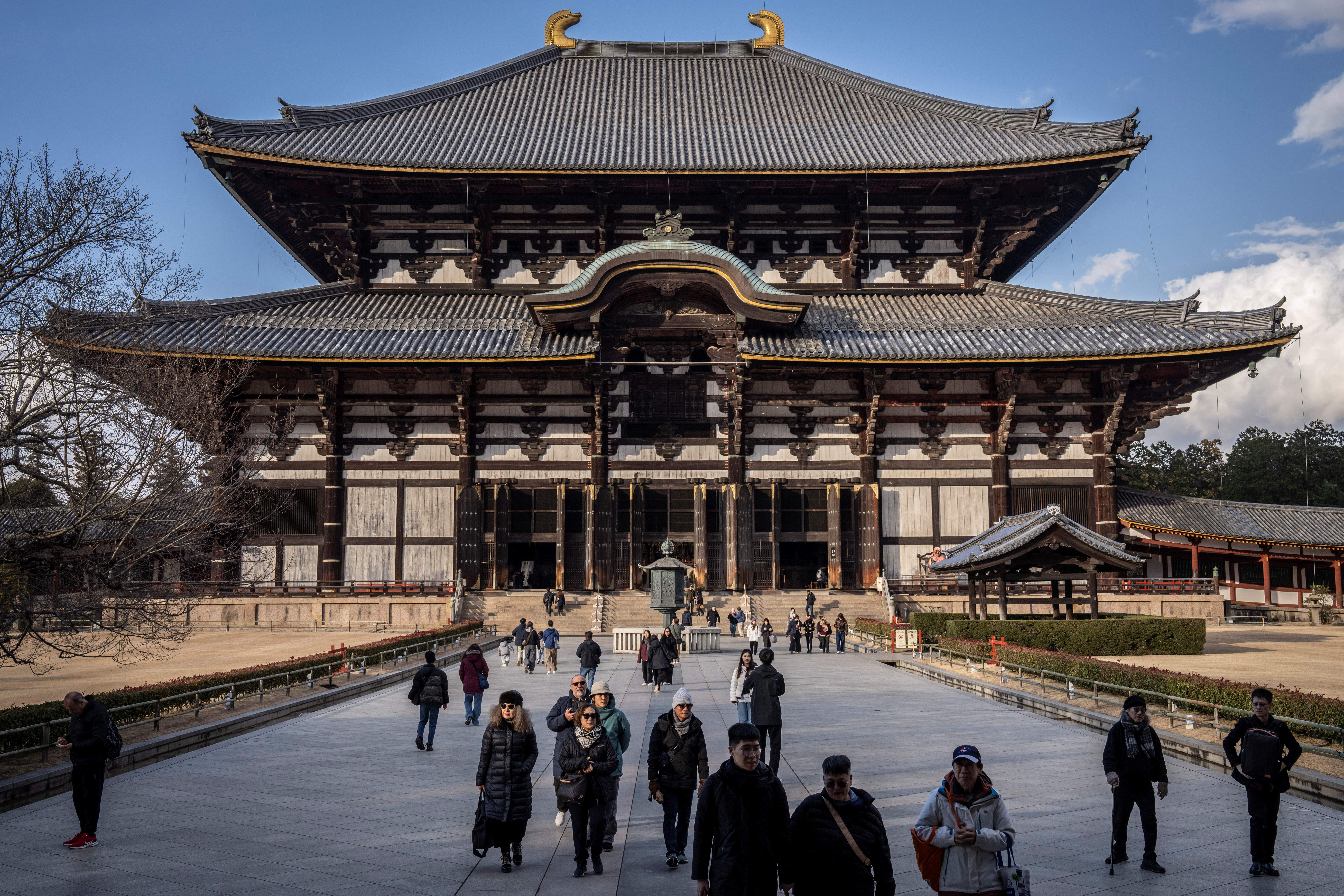 <p>Tourists visit the Todaiji temple in Nara on 13 January 2026</p>