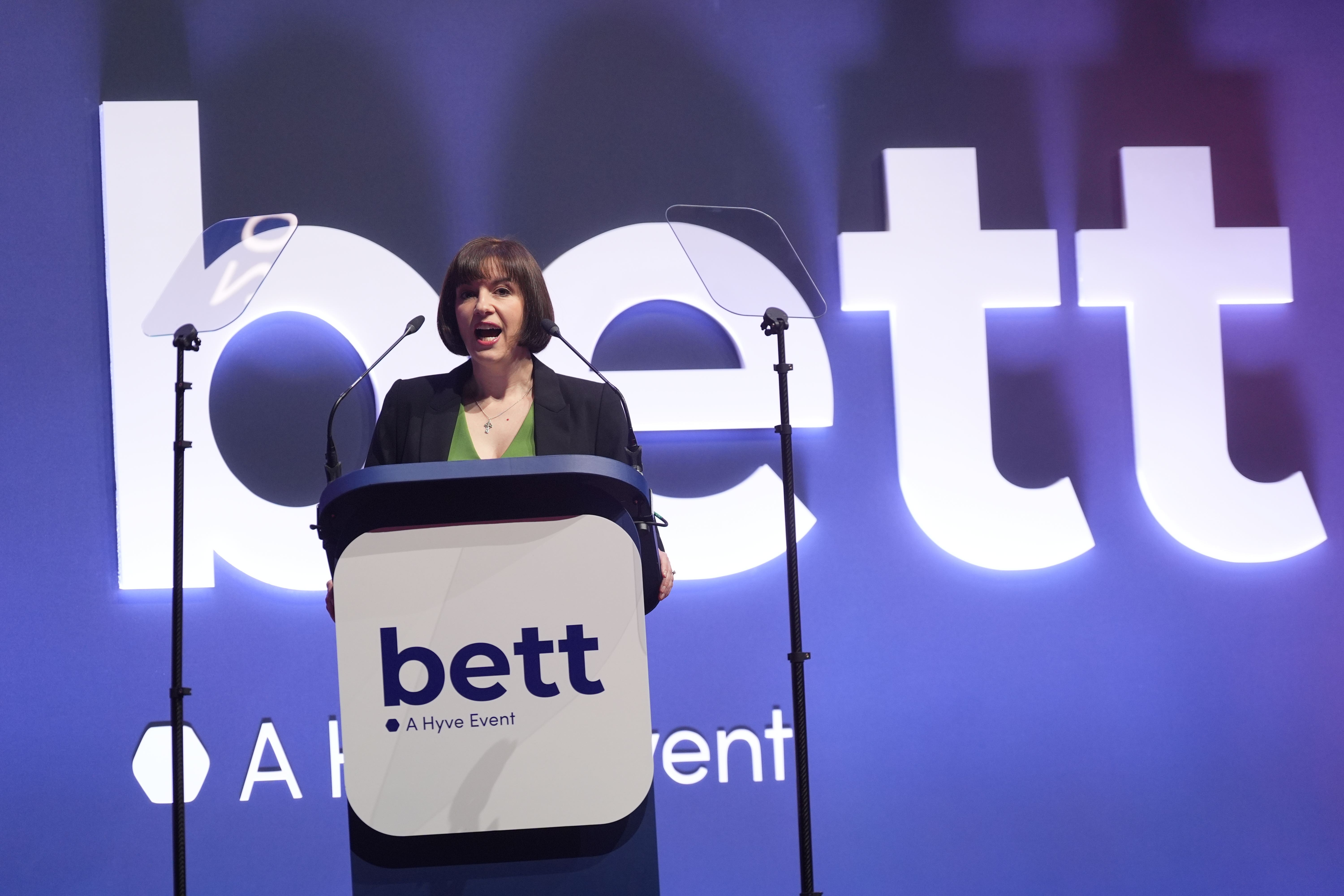 Education Secretary Bridget Phillipson delivers a speech at Bett UK Conference (Yui Mok/PA)