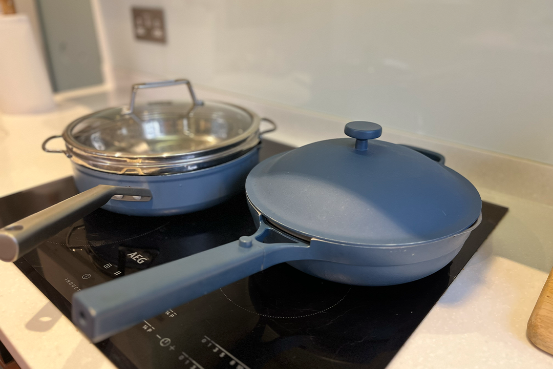 <p>The brands’ non-stick pans can roast, bake, boil, fry and more </p>