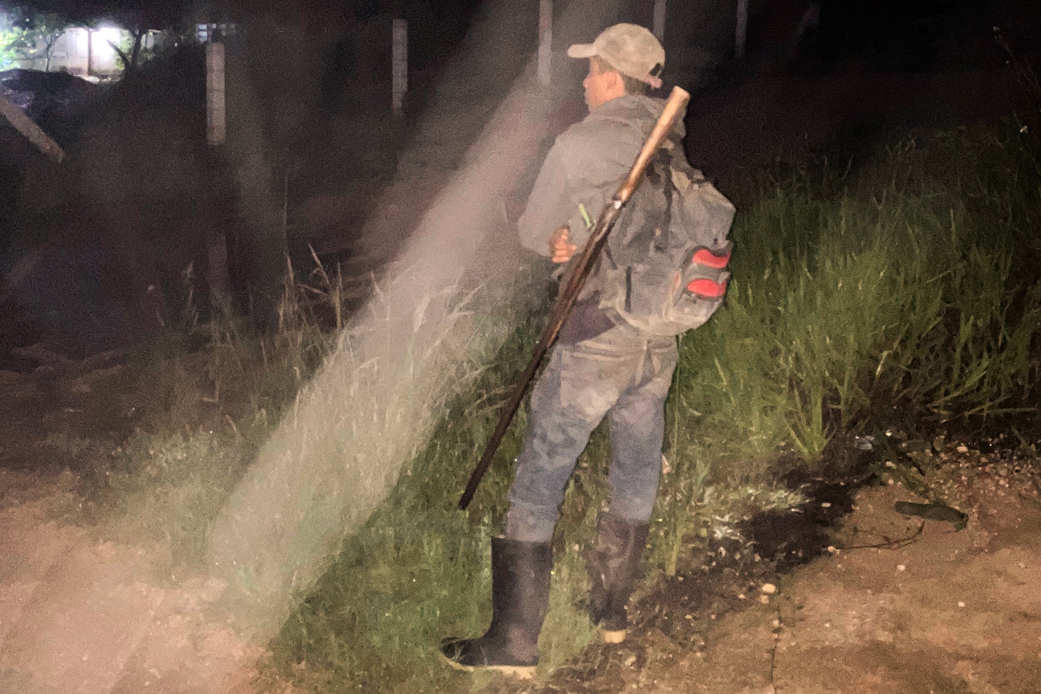 Local farmers armed with machetes plan a night raid on a local village in the Yucatan peninsula, fearing that local rivalries might be behind devastating wildfires in the region