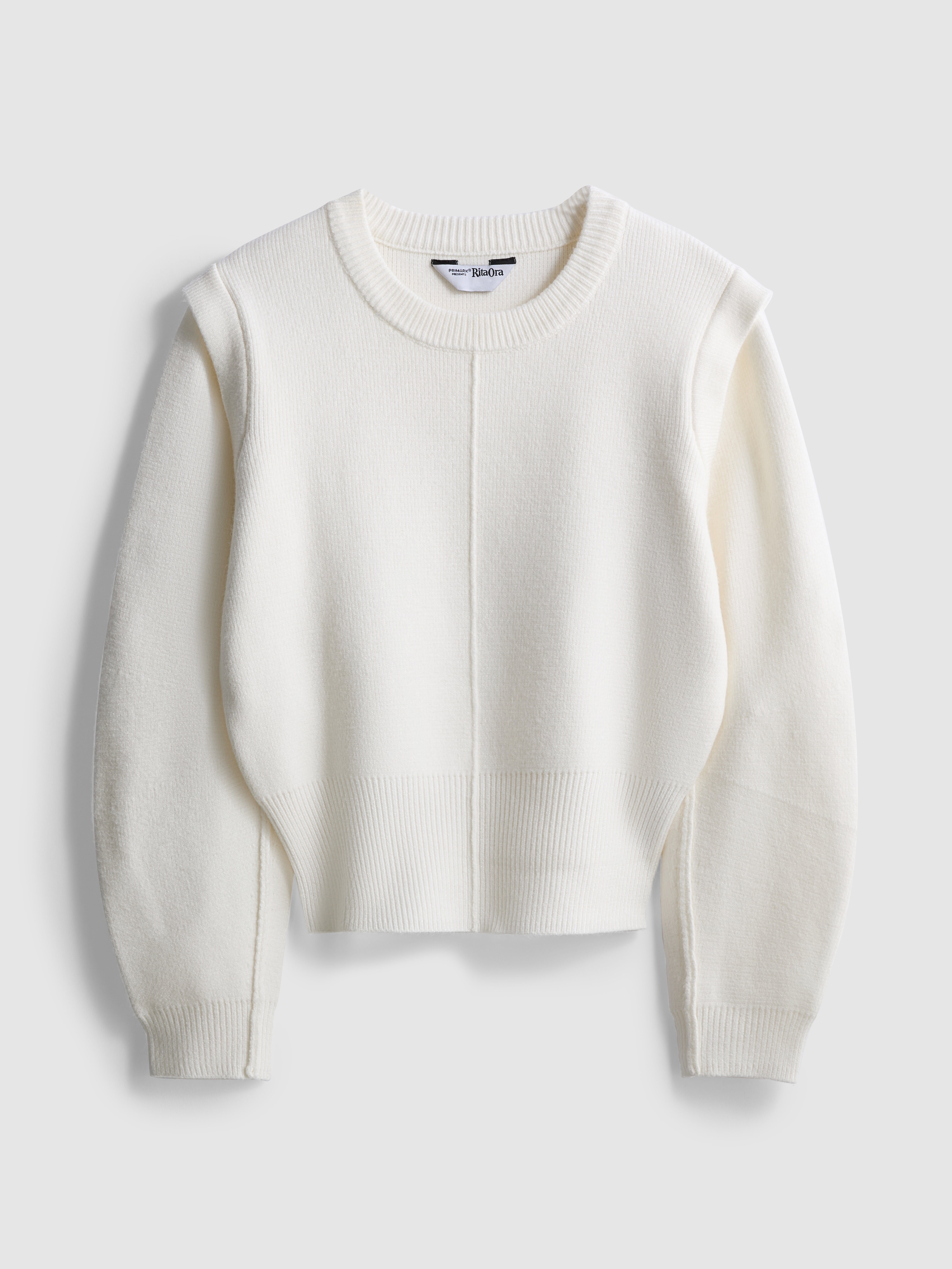 Rita Ora Cropped Exposed Seam Jumper in Cream, £16 in Primark (Primark/PA)