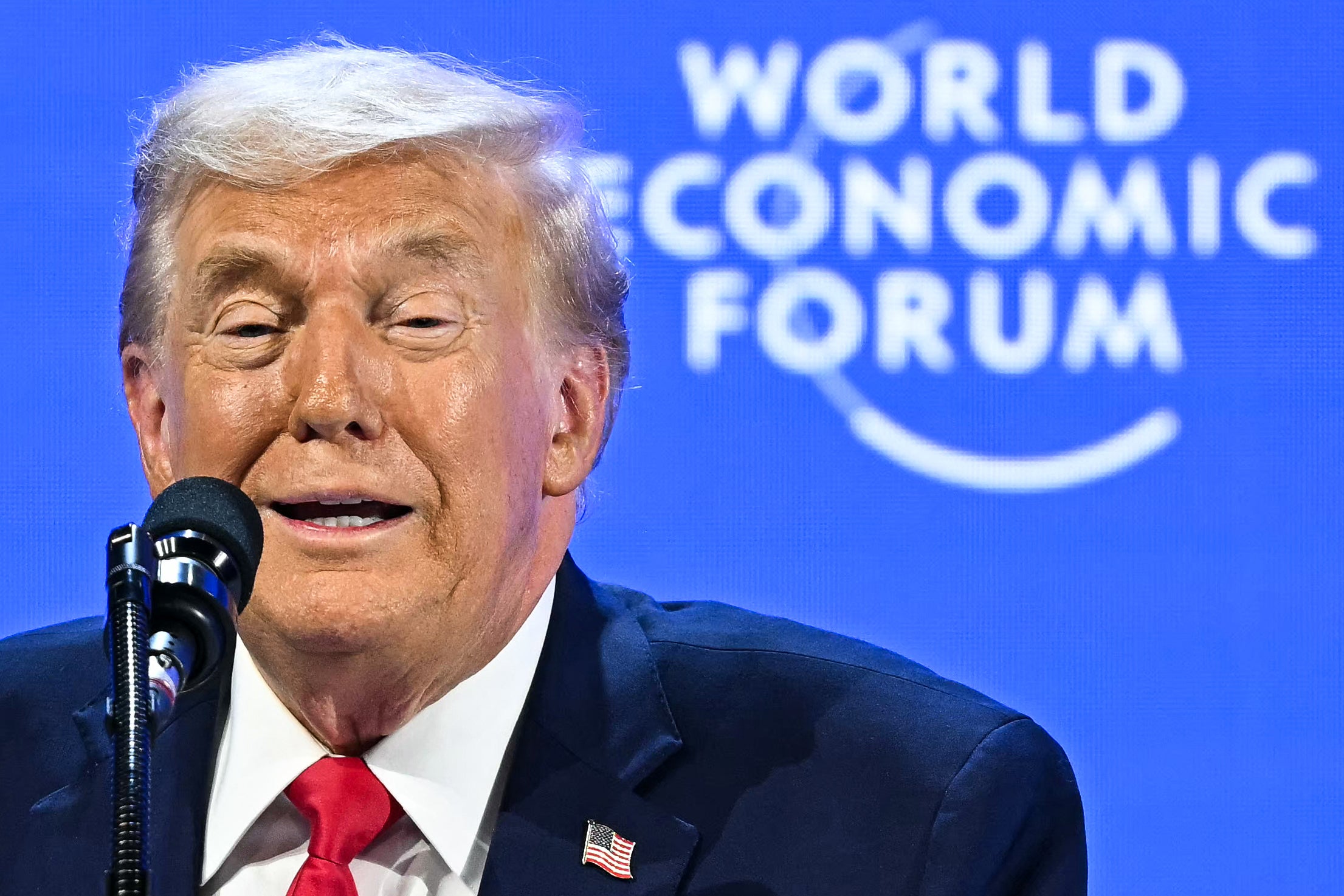<p>Addressing delegates at the World Economic Forum, the US president said that Washington was “the only country” that could secure the island, which he referred to as “a piece of ice”</p>