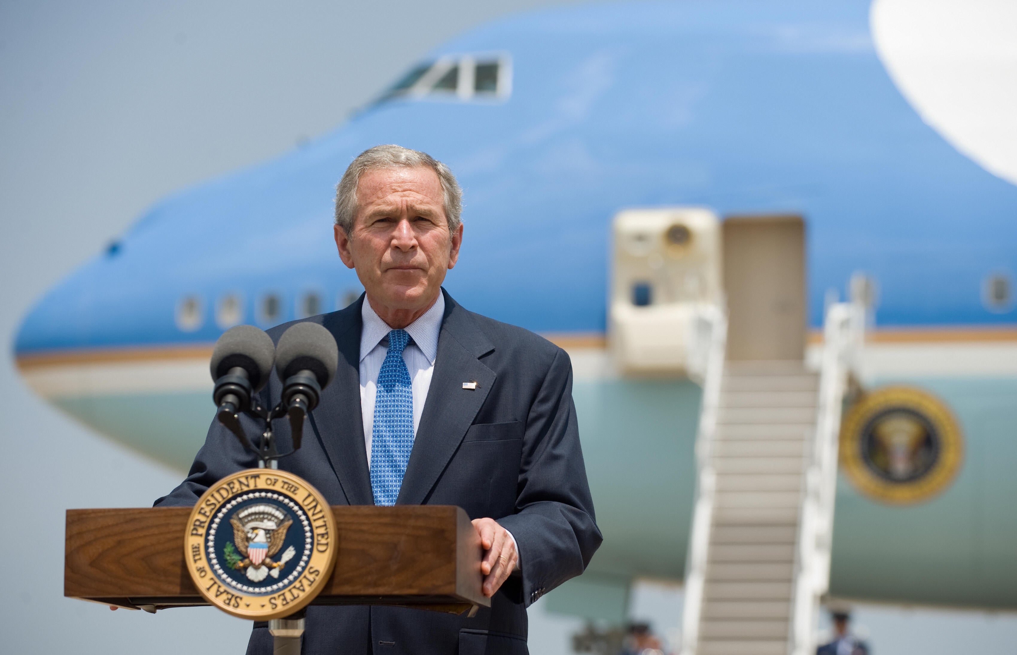 President George W Bush suffered issues with Air Force One in two separate incidents in 2004 and 2006