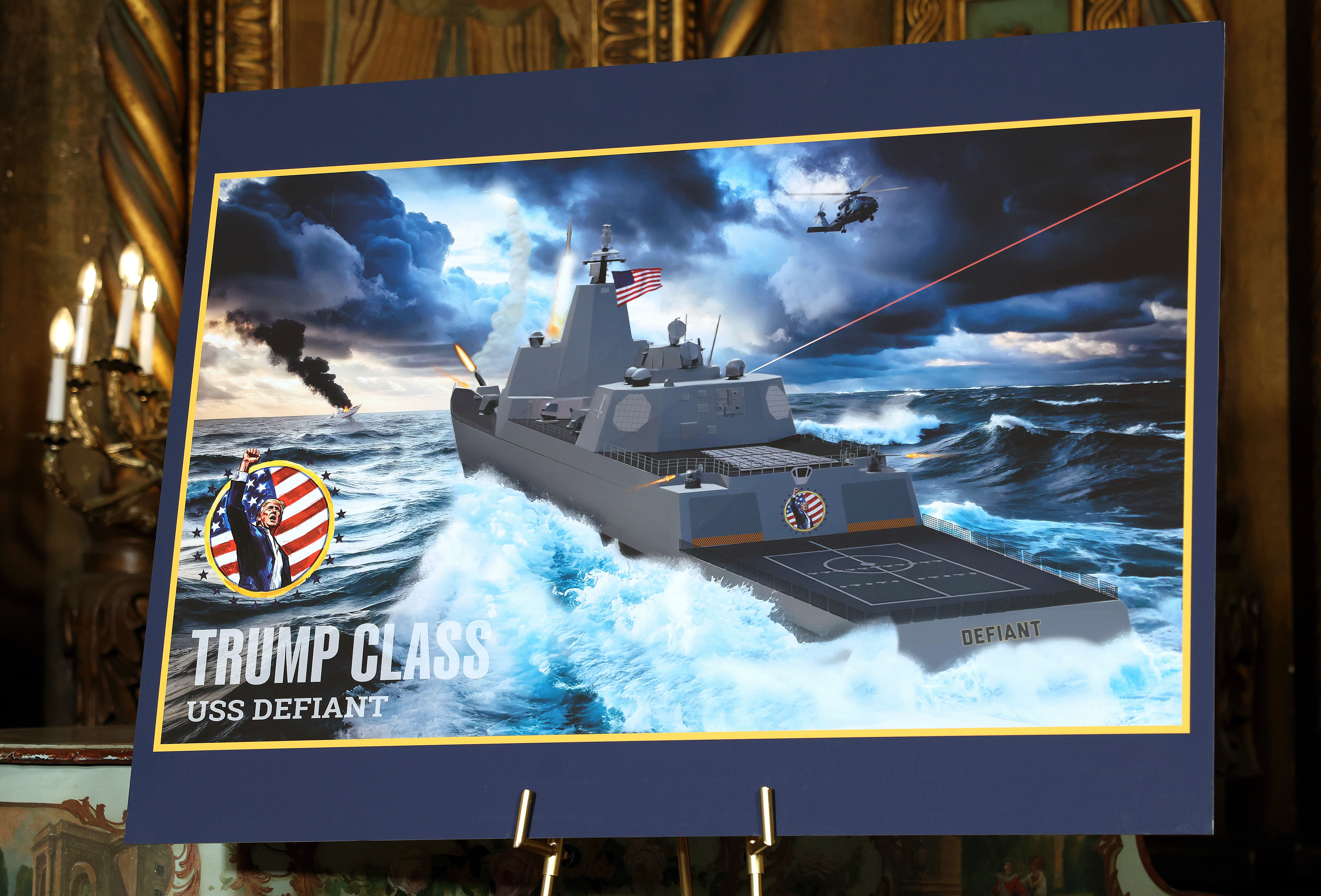 <p>Trump’s envisioned ‘Golden Fleet’ of Naval battleships will have powerful lasers – which the Navy chief thinks can be more powerful</p>