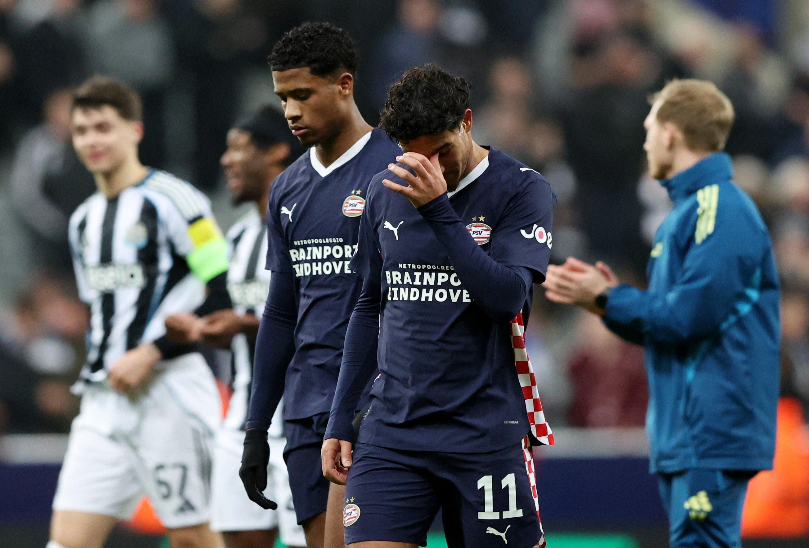 PSV were left dejected after being blown away by Newcastle