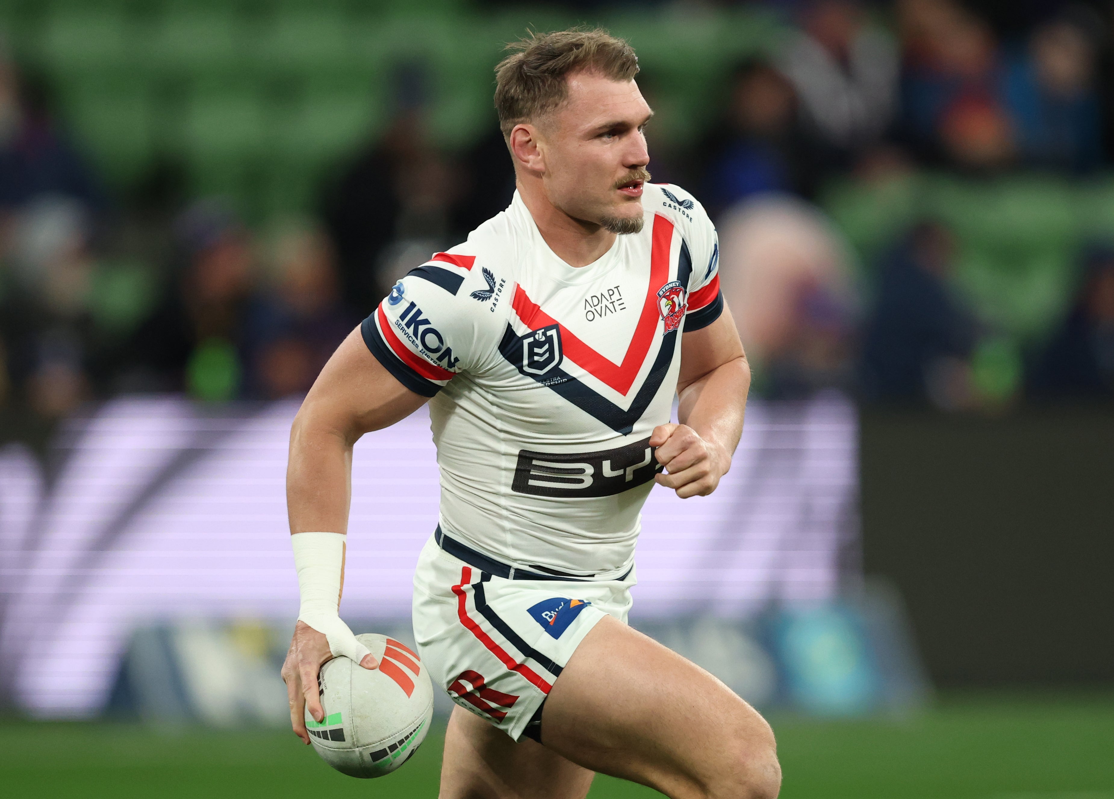 Angus Crichton will leave the Sydney Roosters after the 2026 NRL season