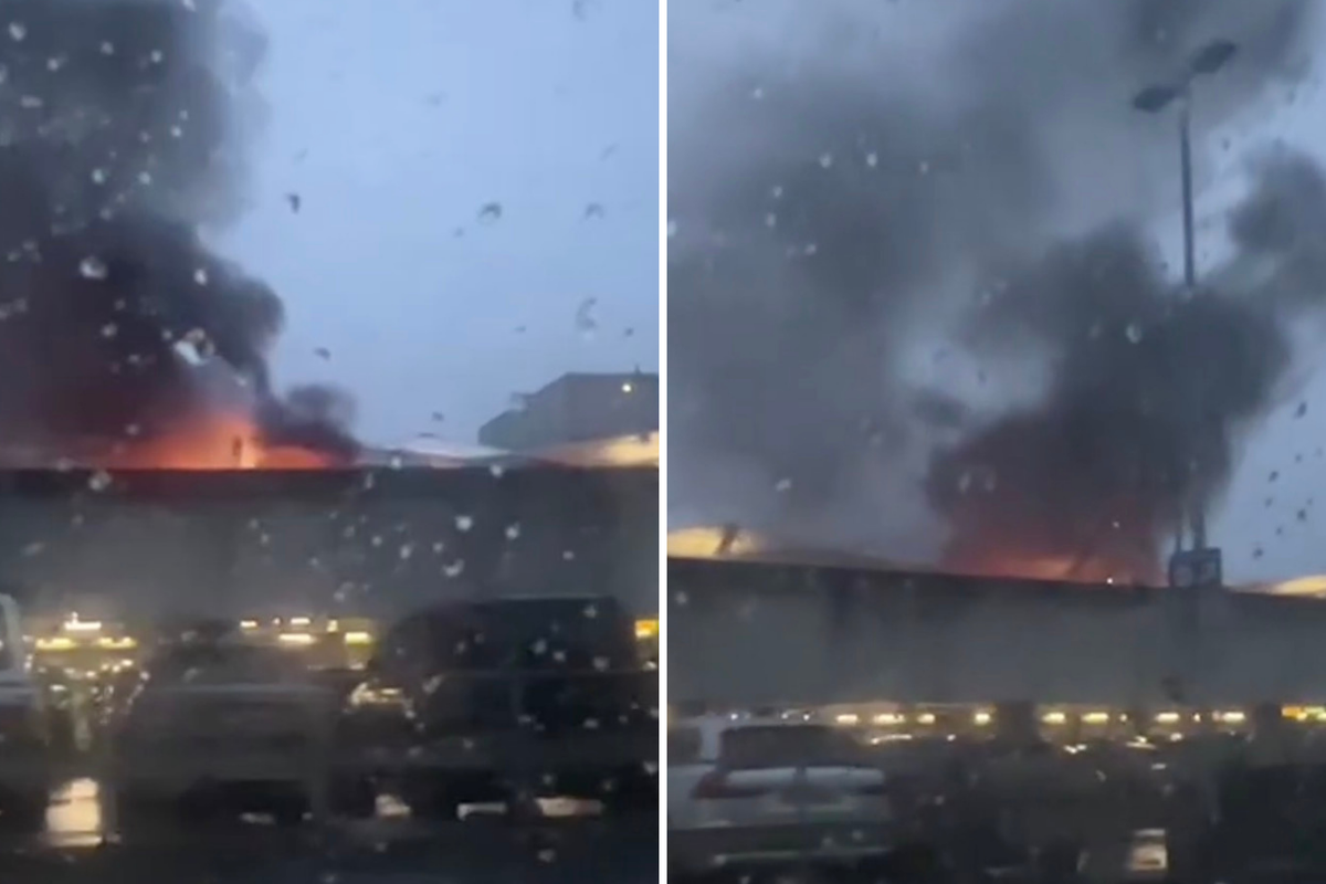 Heathrow fire: Car engulfed in flames outside Terminal 5