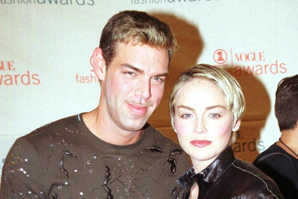 The late make-up artist Kevyn Aucoin with actress Sharon Stone in 1999 (Anthony Harvey/PA)
