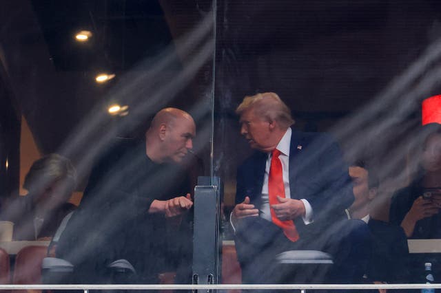 <p>Dana White (left) is close friends with US president Donald Trump</p>
