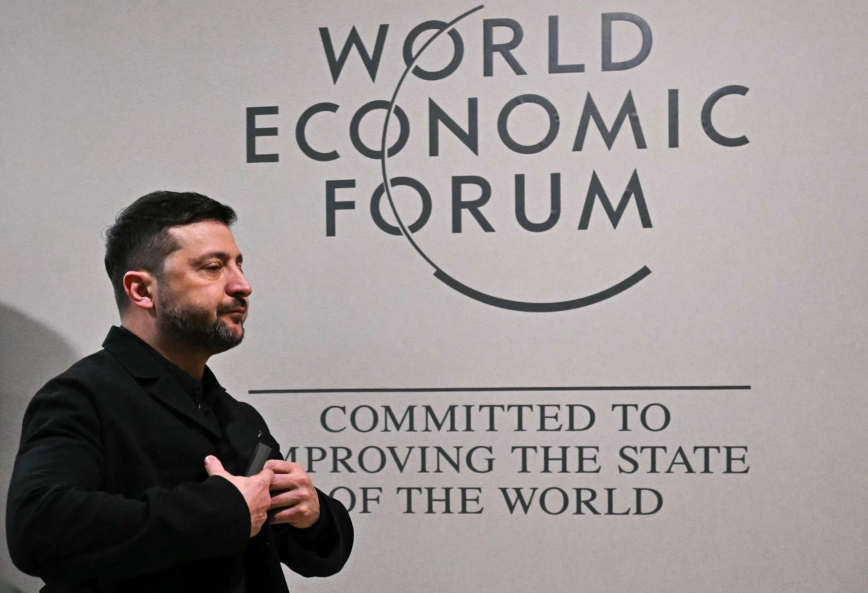<p>Zelensky was in Davos on Thursday</p>