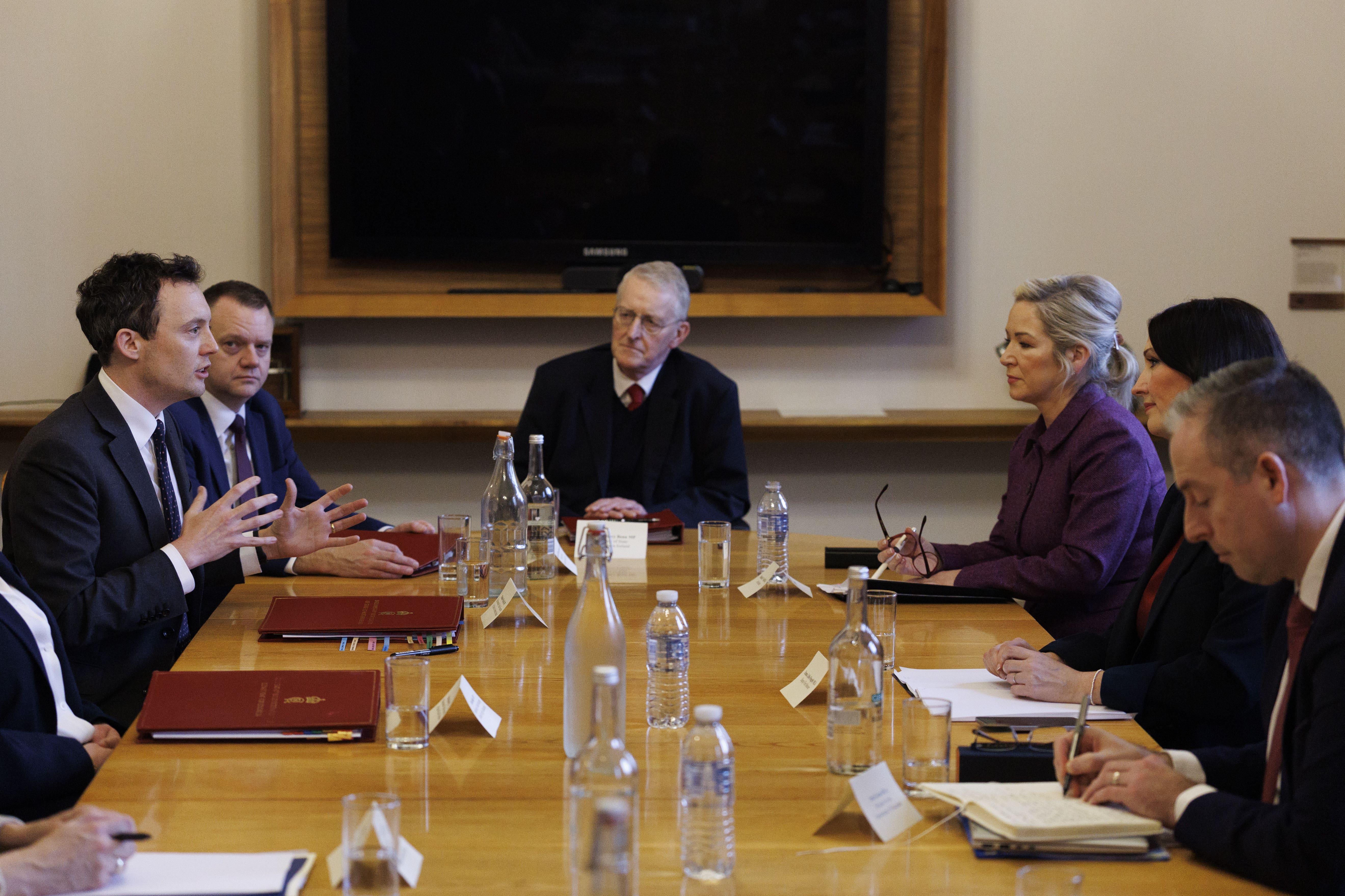 Officials during the third East-West Council meeting (PA)
