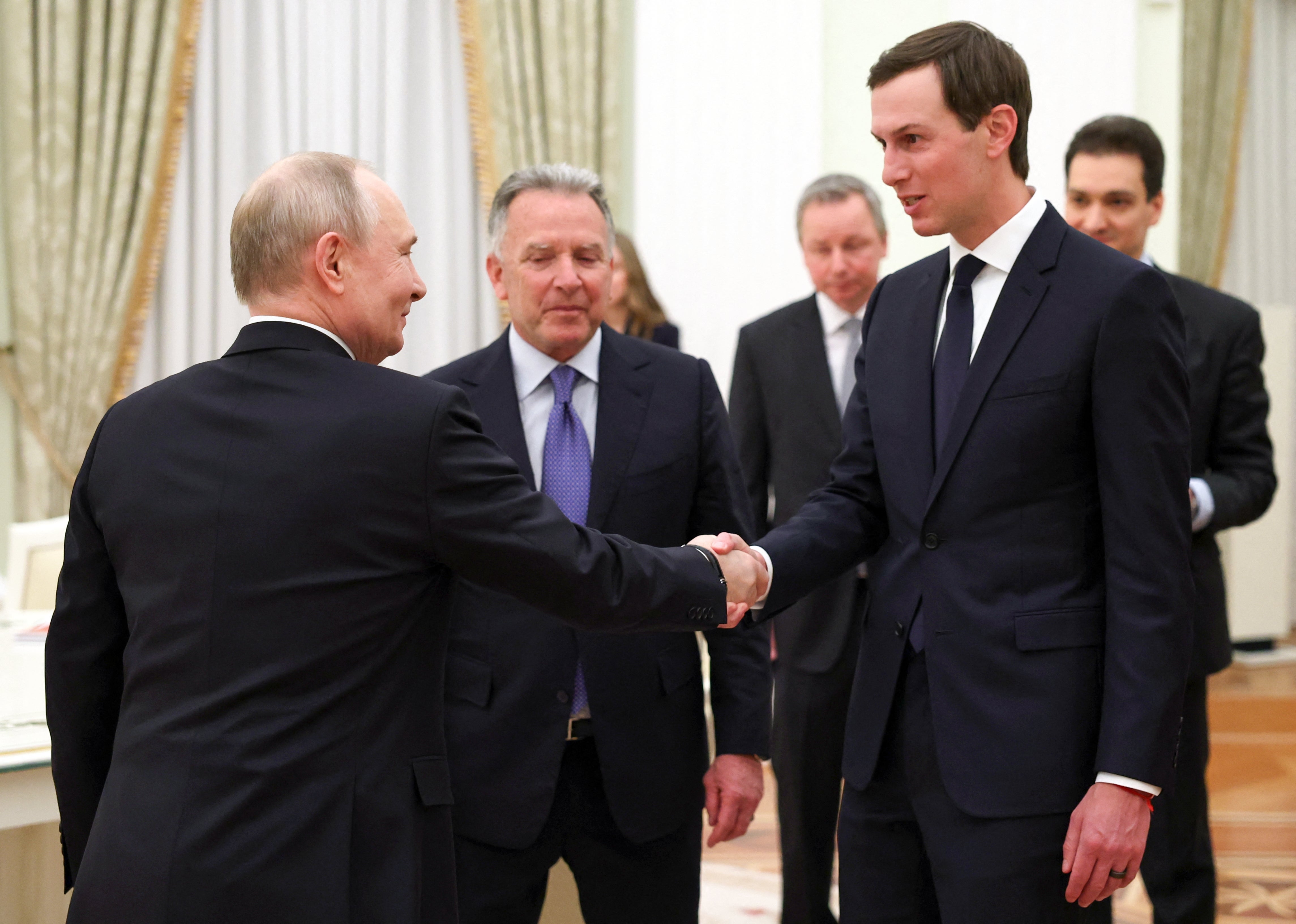 <p>Witkoff and Kushner flew in from Davos, where they met Ukrainian officials this week, and Trump met Zelensky Thursday</p>