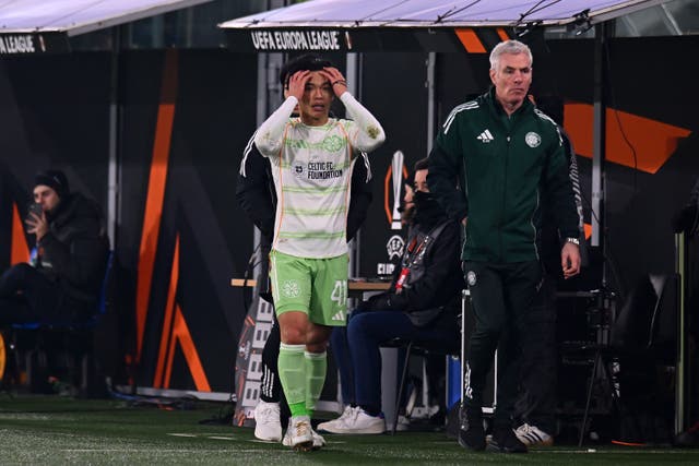 <p>Reo Hatate scored the opening goal before being sent off</p>