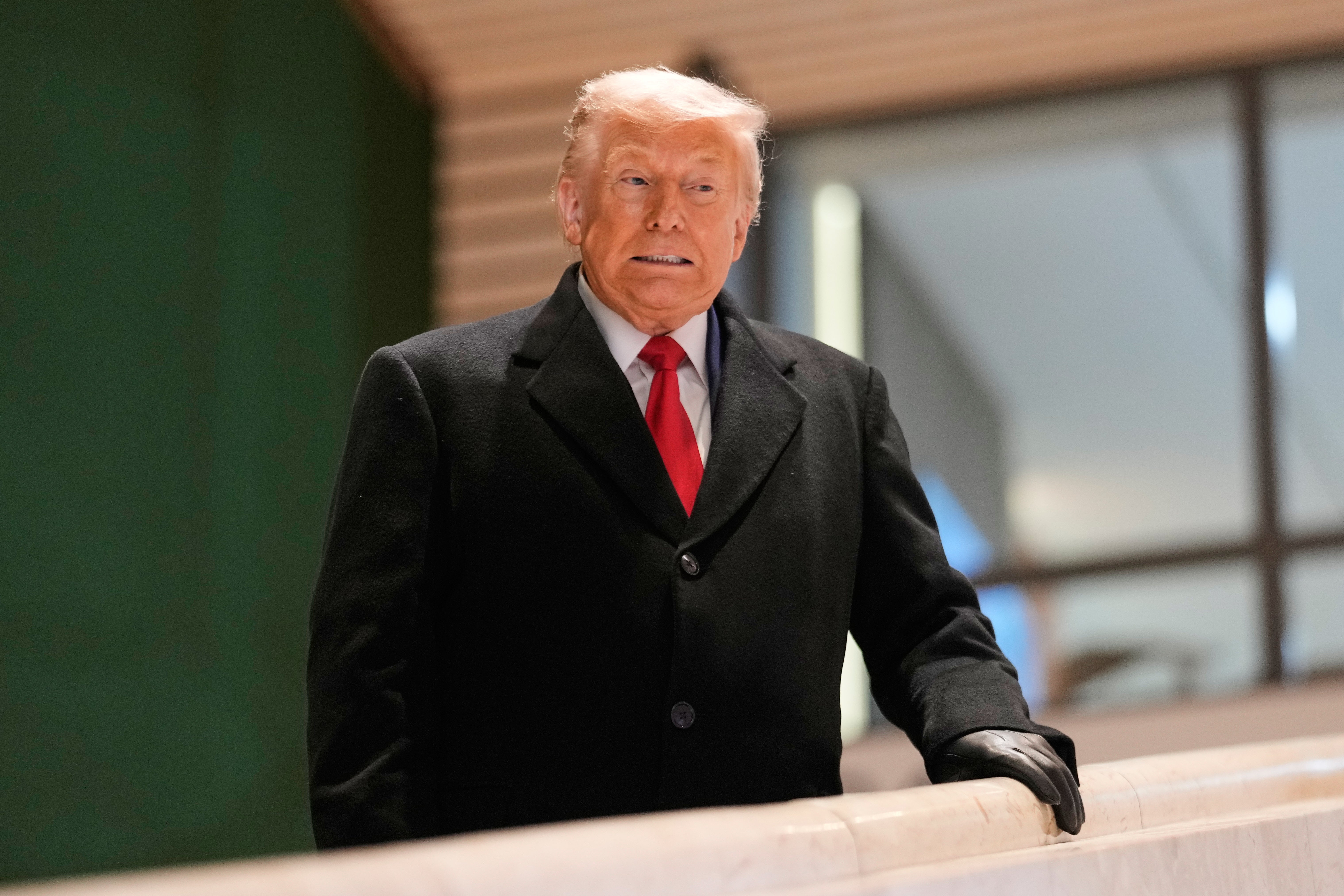 President Donald Trump reacts after a meeting during the Annual Meeting of the World Economic Forum in Davos, Switzerland, Wednesday, Jan. 21, 2026