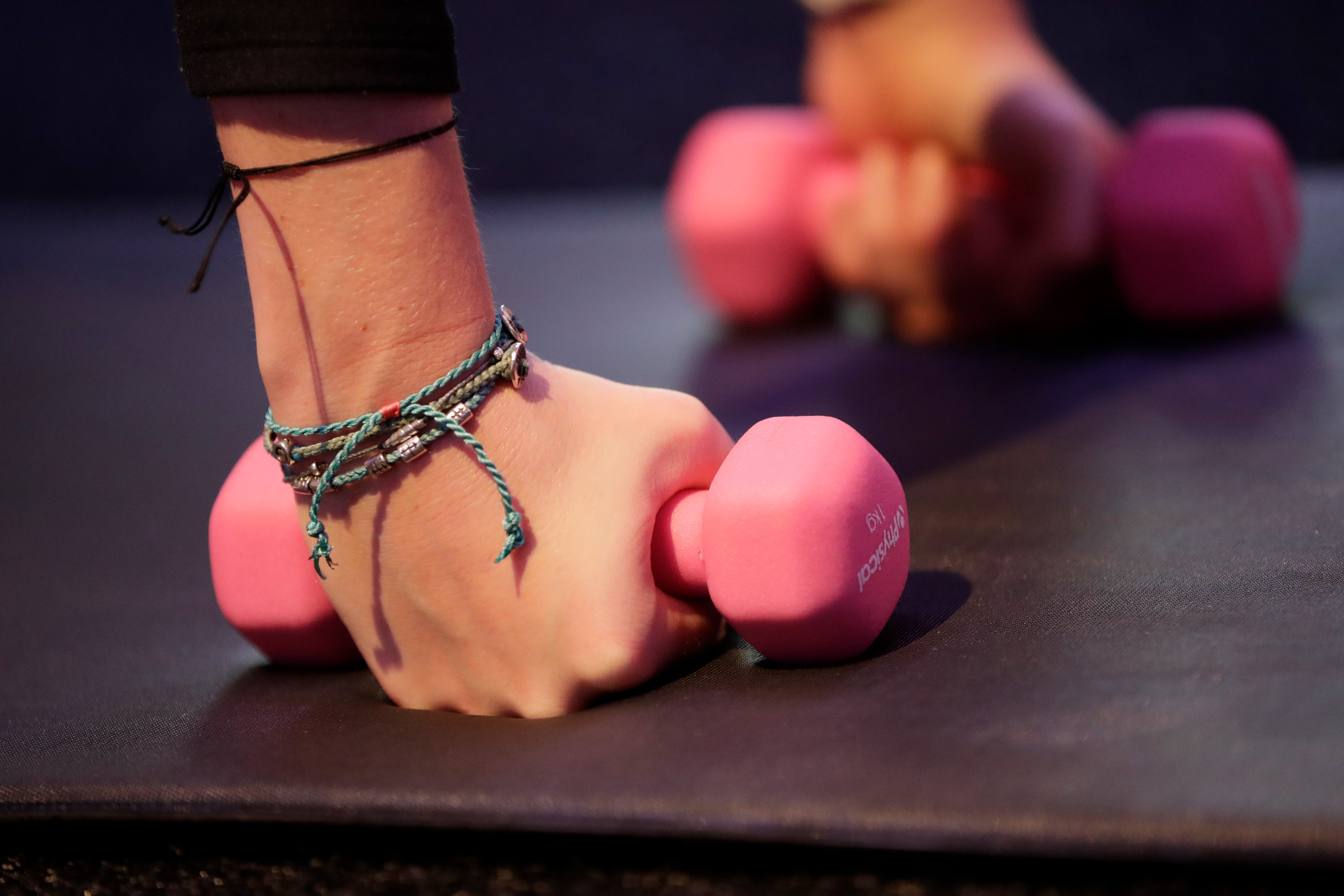 A general view of equipment as participants take part in a Kobox workout