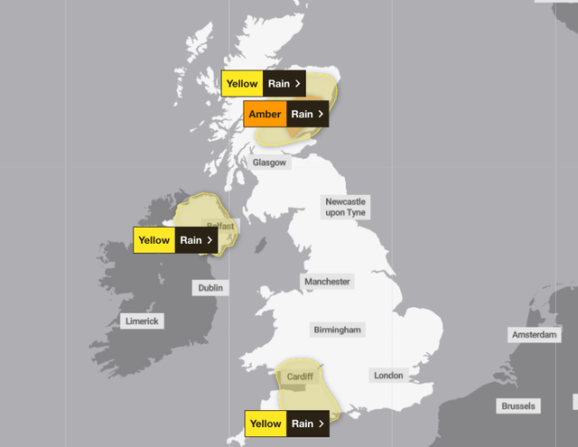 Heavy downpours brings threat of flooding as Met Office issues weather ...