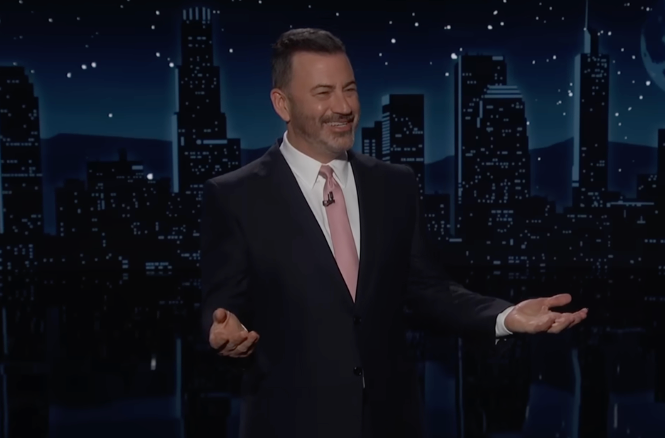 <p>Jimmy Kimmel said that Donald Trump was talking 'Donsense' at Davos </p>