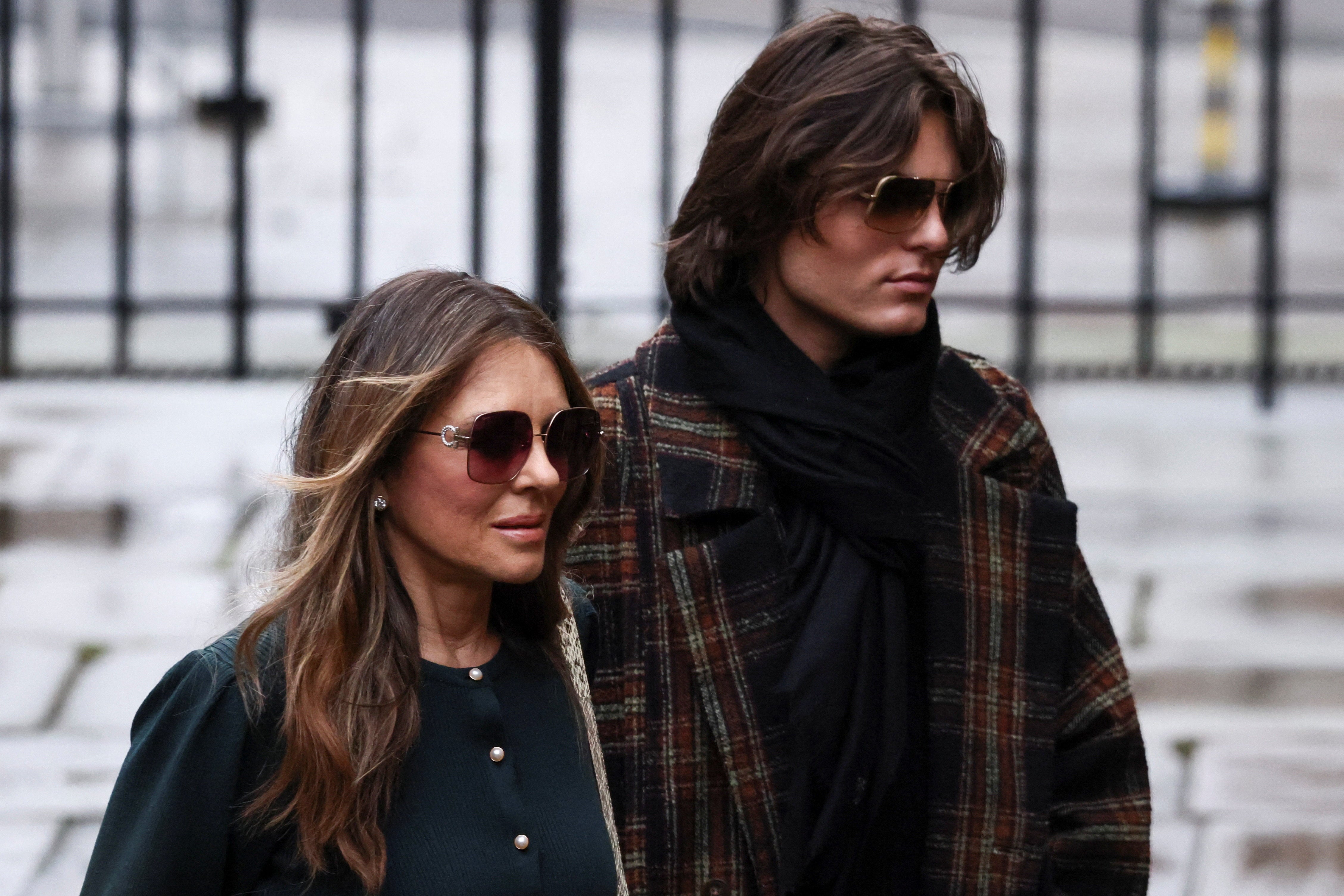 Liz Hurley arrives at High Court to give evidence against Daily Mail publisher