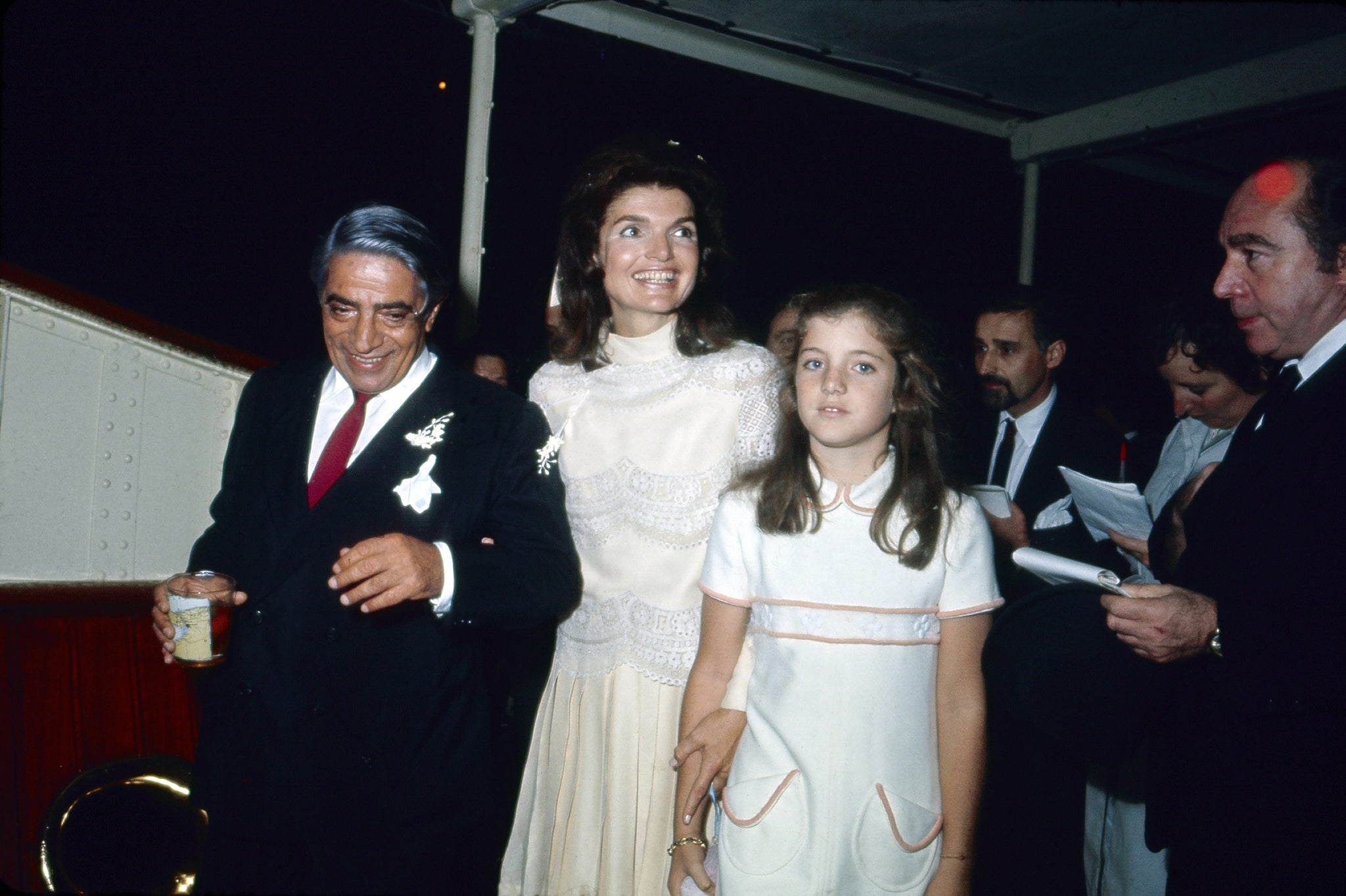 Jackie O married Aristotle Onassis in a Valentino couture ivory lace skirt suit
