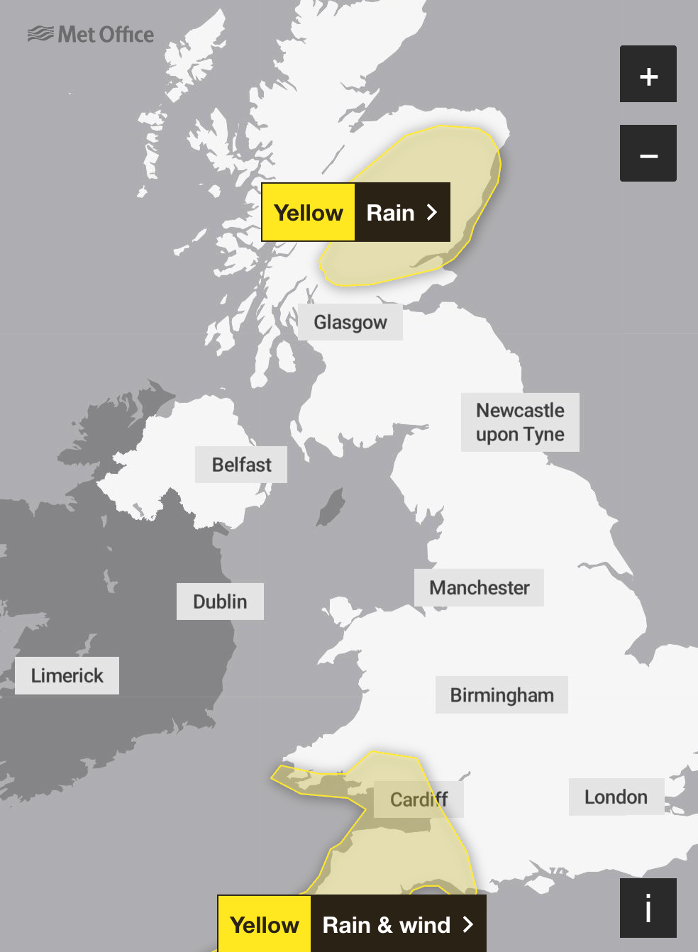 Sustained, heavy rains could lead to some flooding, Met Office says