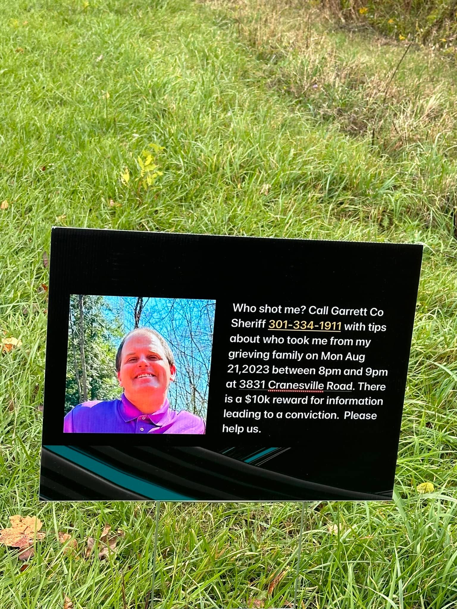Signs and fliers seeking information in Bilello’s killing were posted along Cranesville Road by the family – and repeatedly torn down