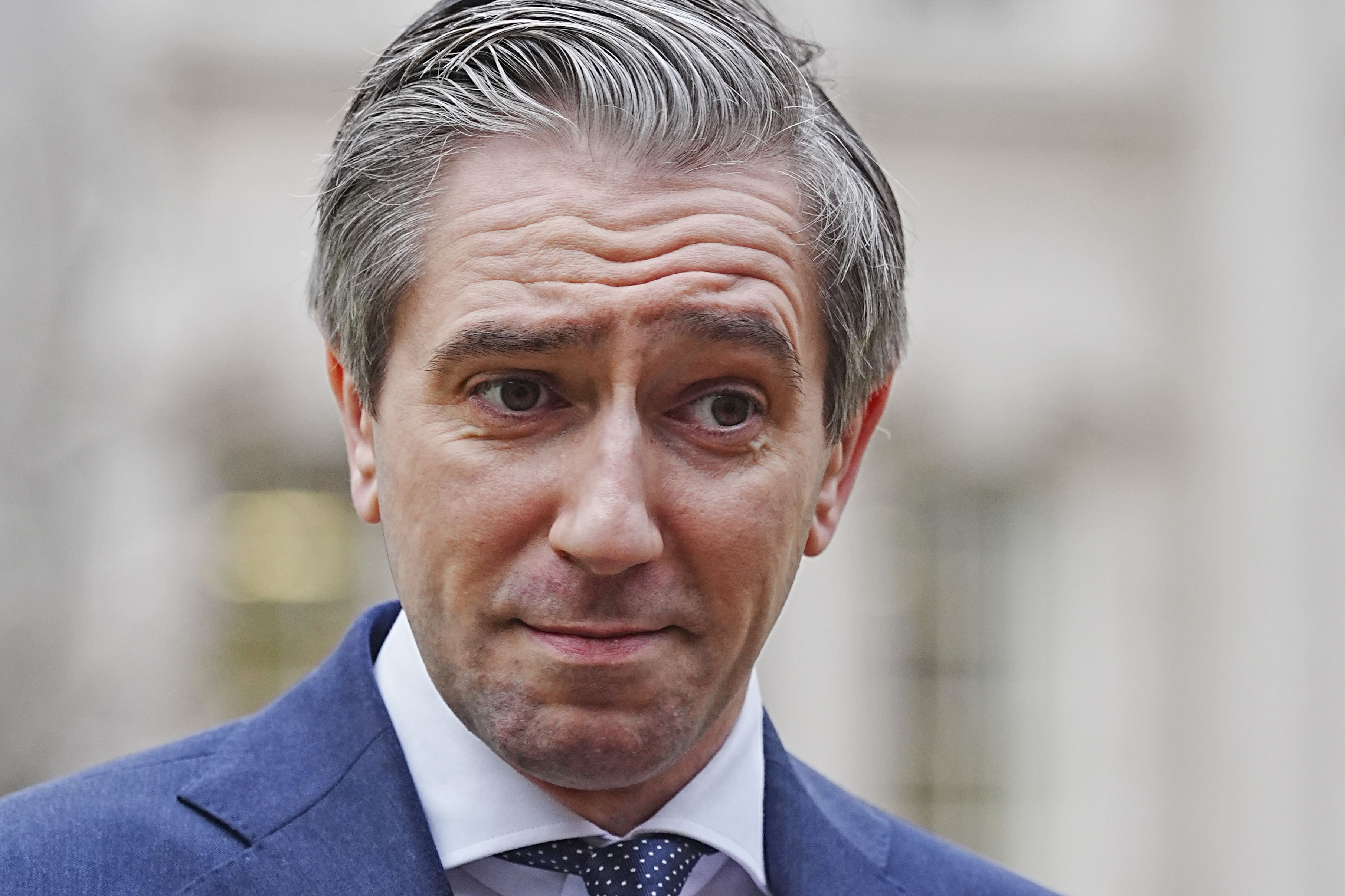 Tanaiste Simon Harris speaking to the media following the Government Trade Forum (Brian Lawless/PA)