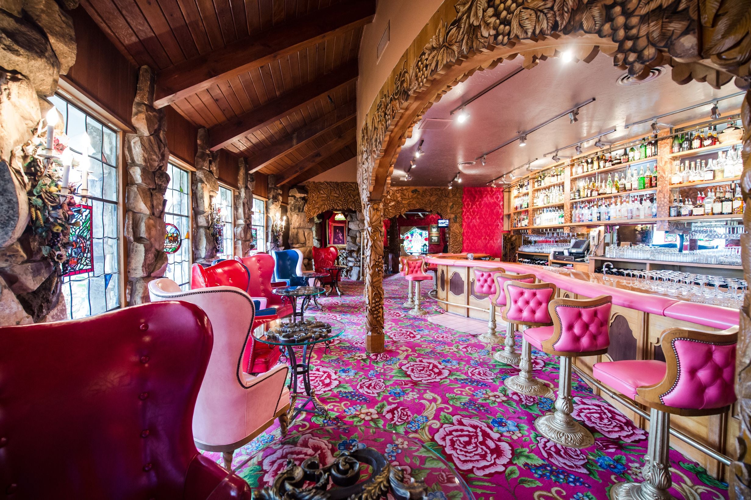 Madonna Inn features lashings of Barbie-pink decor and unique bedrooms