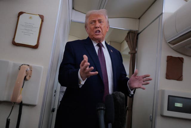 <p>Donald Trump on his way back from Davos</p>