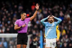 Pep Guardiola unhappy with refereeing decision despite win over Wolves