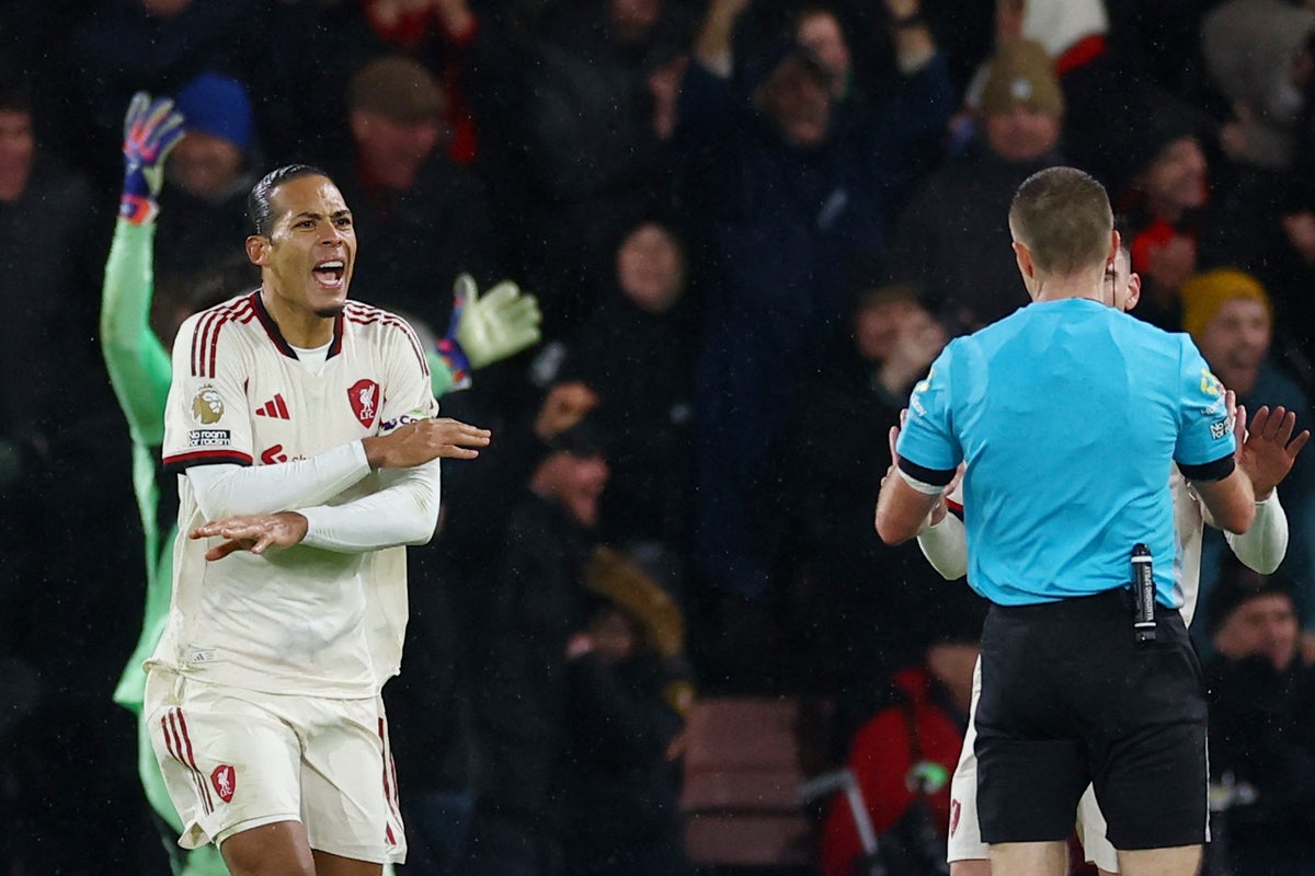 Bournemouth vs Liverpool live: Van Dijk fumes at referee as Reds fall to last-gasp winner