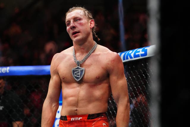 <p>Paddy Pimblett looks dejected after his loss to Justin Gaethje at UFC 324</p>