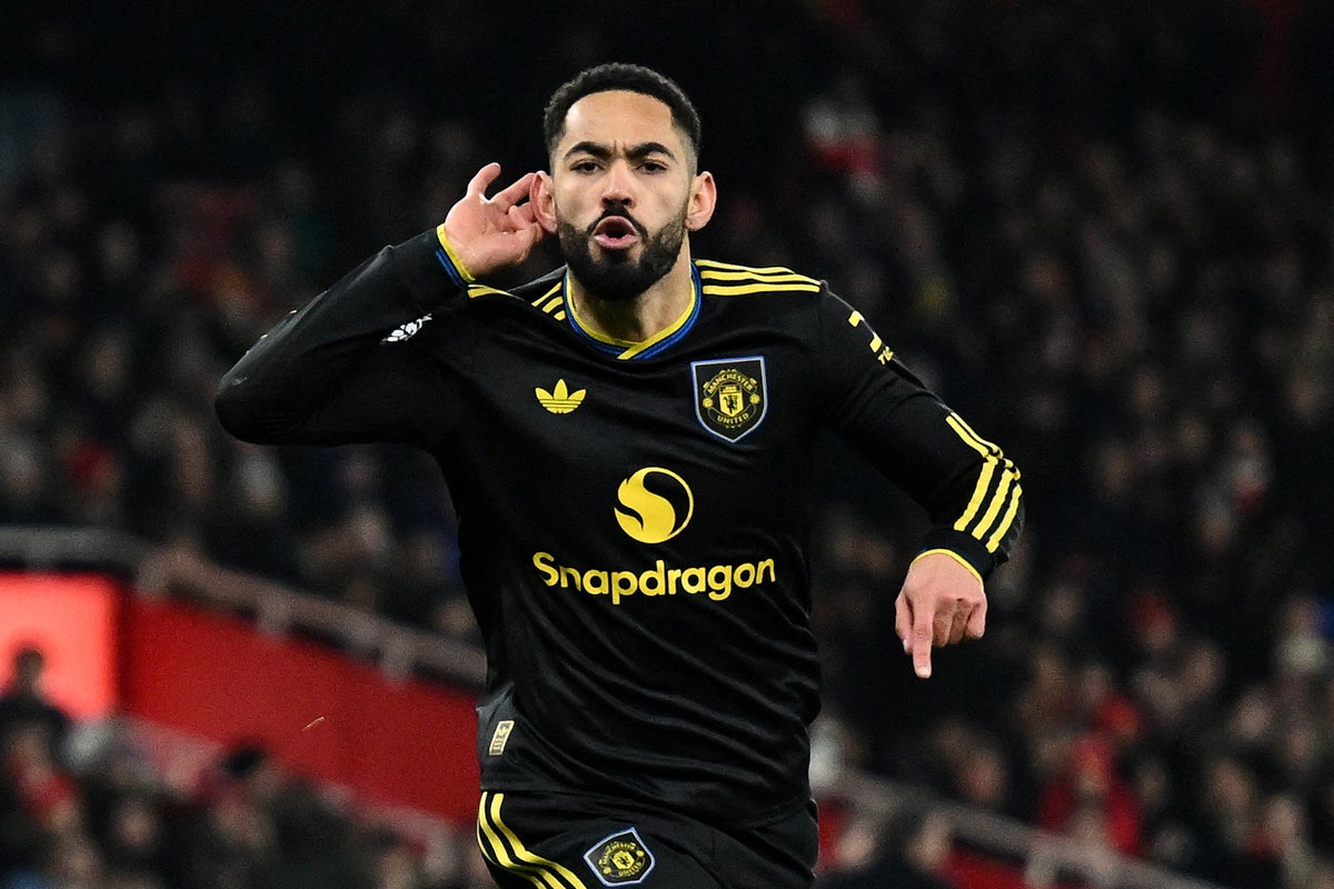 Arsenal vs Man Utd live: Dramatic late strike from Matheus Cunha gives visitors victory at Emirates