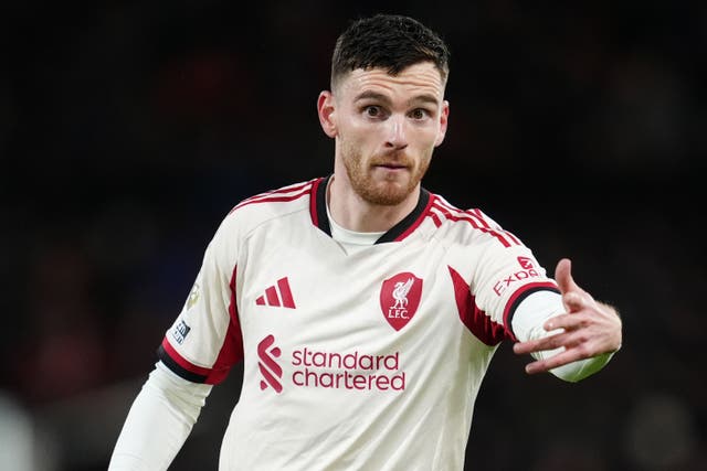 Andy Robertson came on at the start of the second half against Bournemouth (Adam Davy/PA)