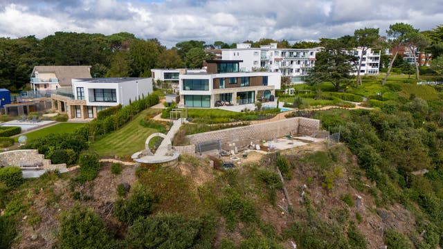 <p> The cliff after the trees were removed</p>