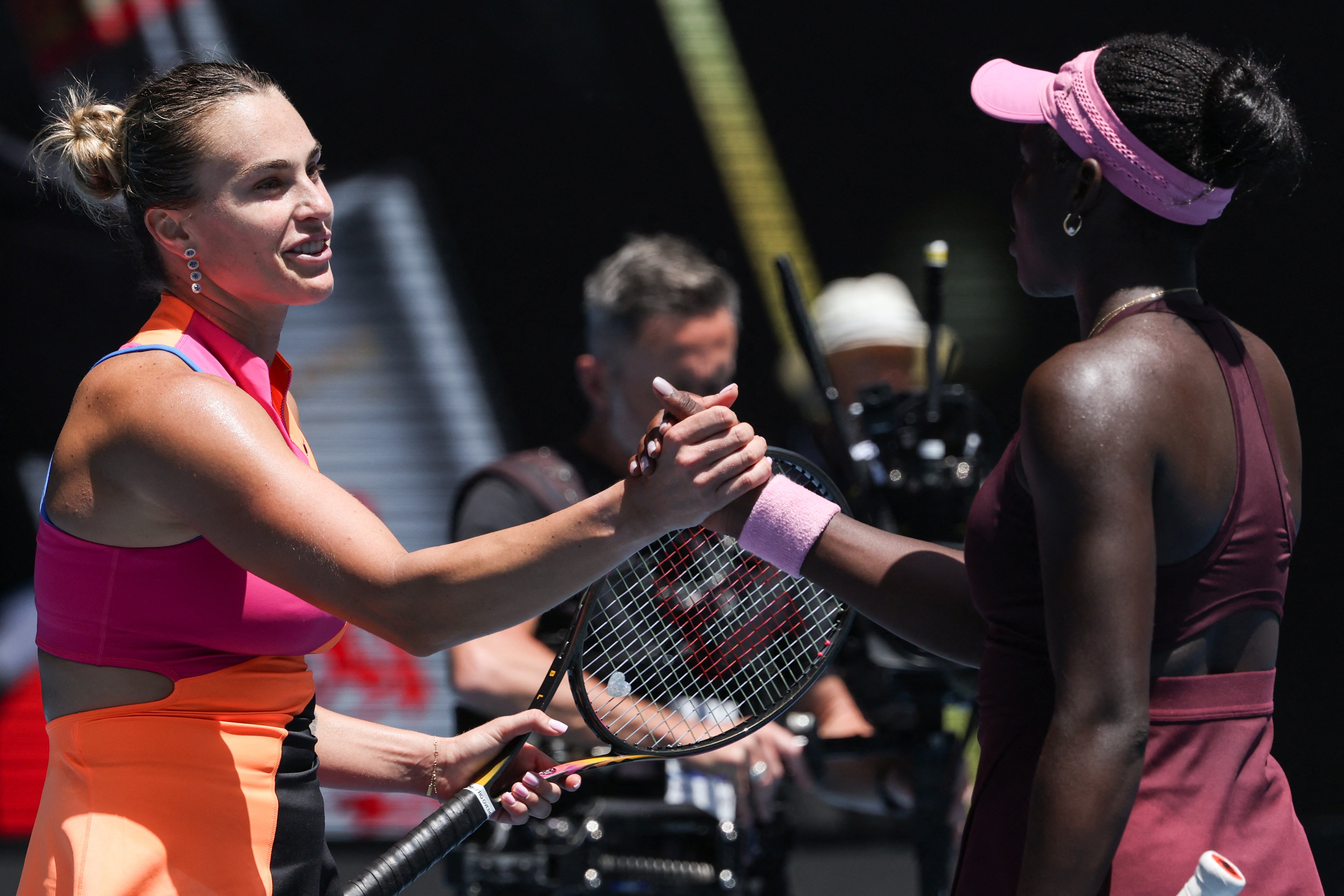 Sabalenka produced her best tennis of the tournament to beat Mboko 6-1 7-6