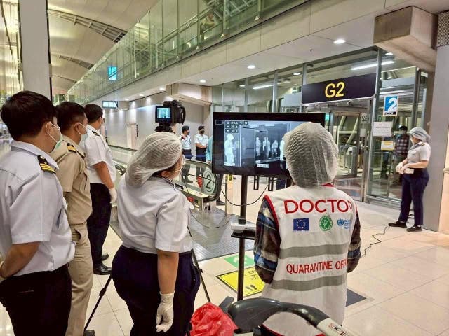 <p>Thailand's Department of Disease Control screens travel;ers from West Bengal, India at Suvarnabhumi & Don Mueang airports</p>