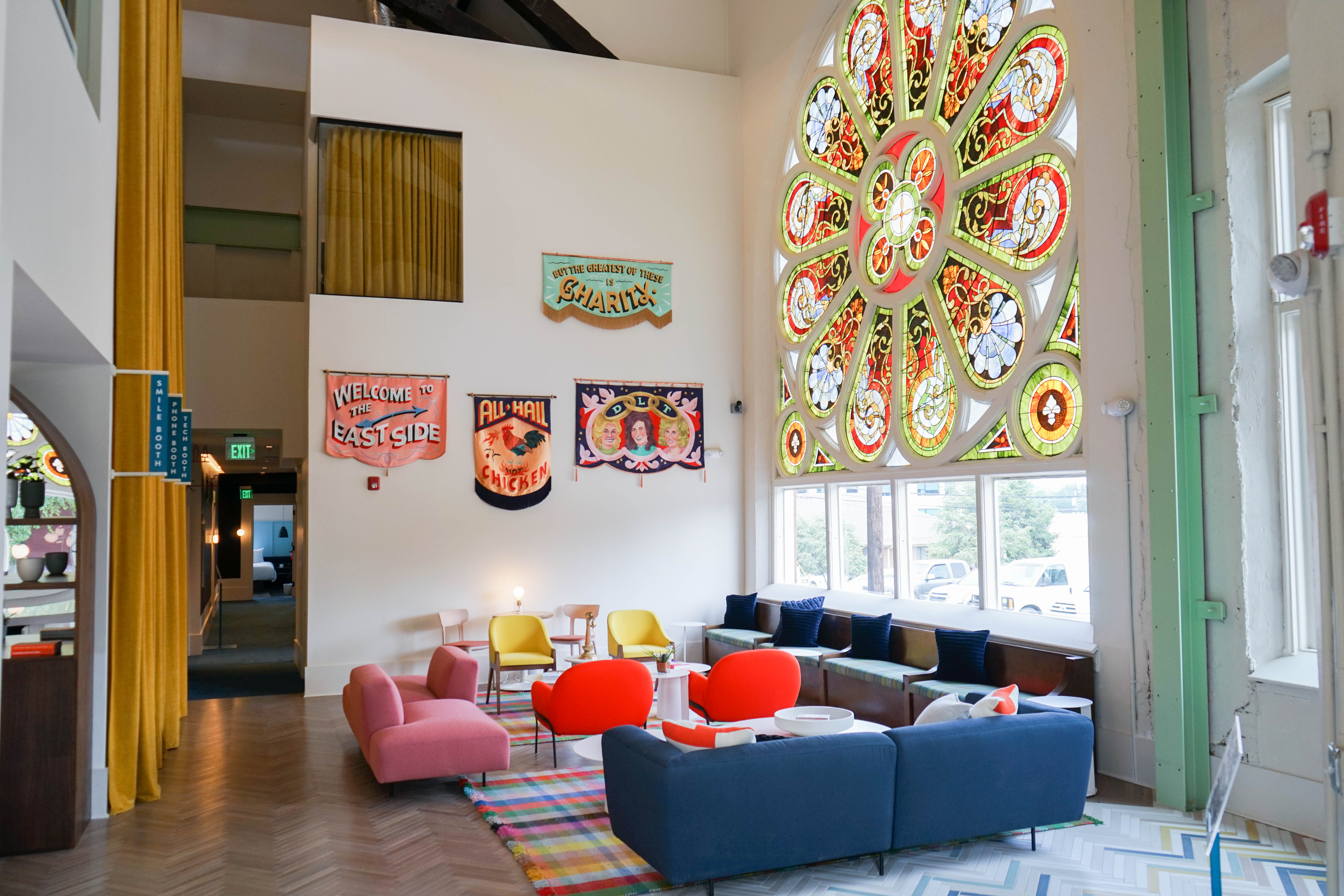 The Russell is a church-turned-hotel with 23 bedrooms. Many of the original features have been retained