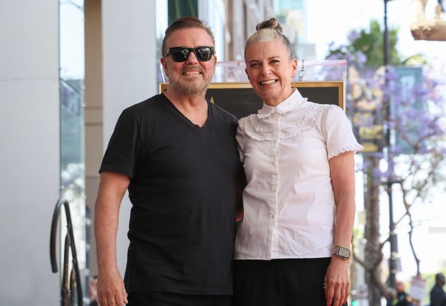 <p>Ricky Gervais and Jane Fallon</p>
