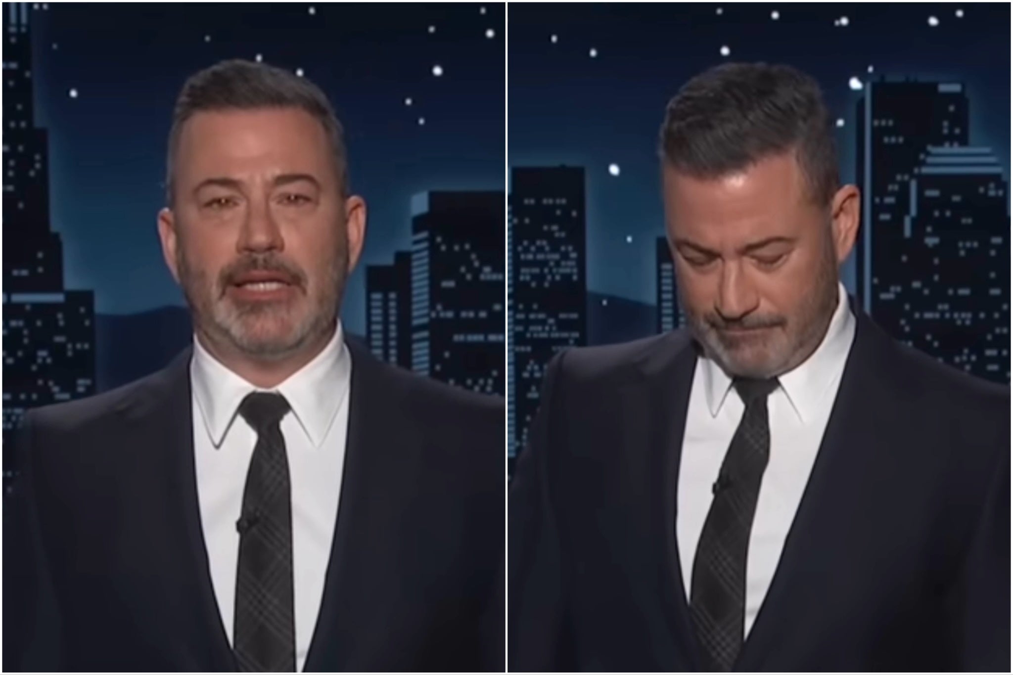 <p>Jimmy Kimmel breaks down talking about Alex Pretti</p>
