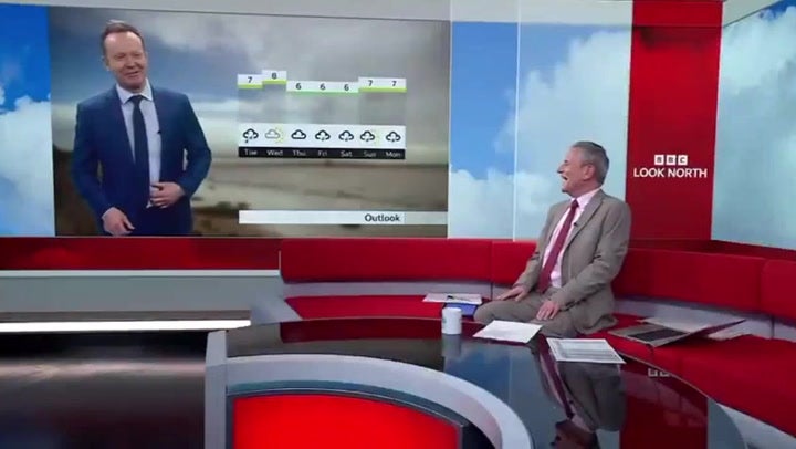 <p>BBC presenter calls out weatherman after he forgets Storm Chandra name.</p>