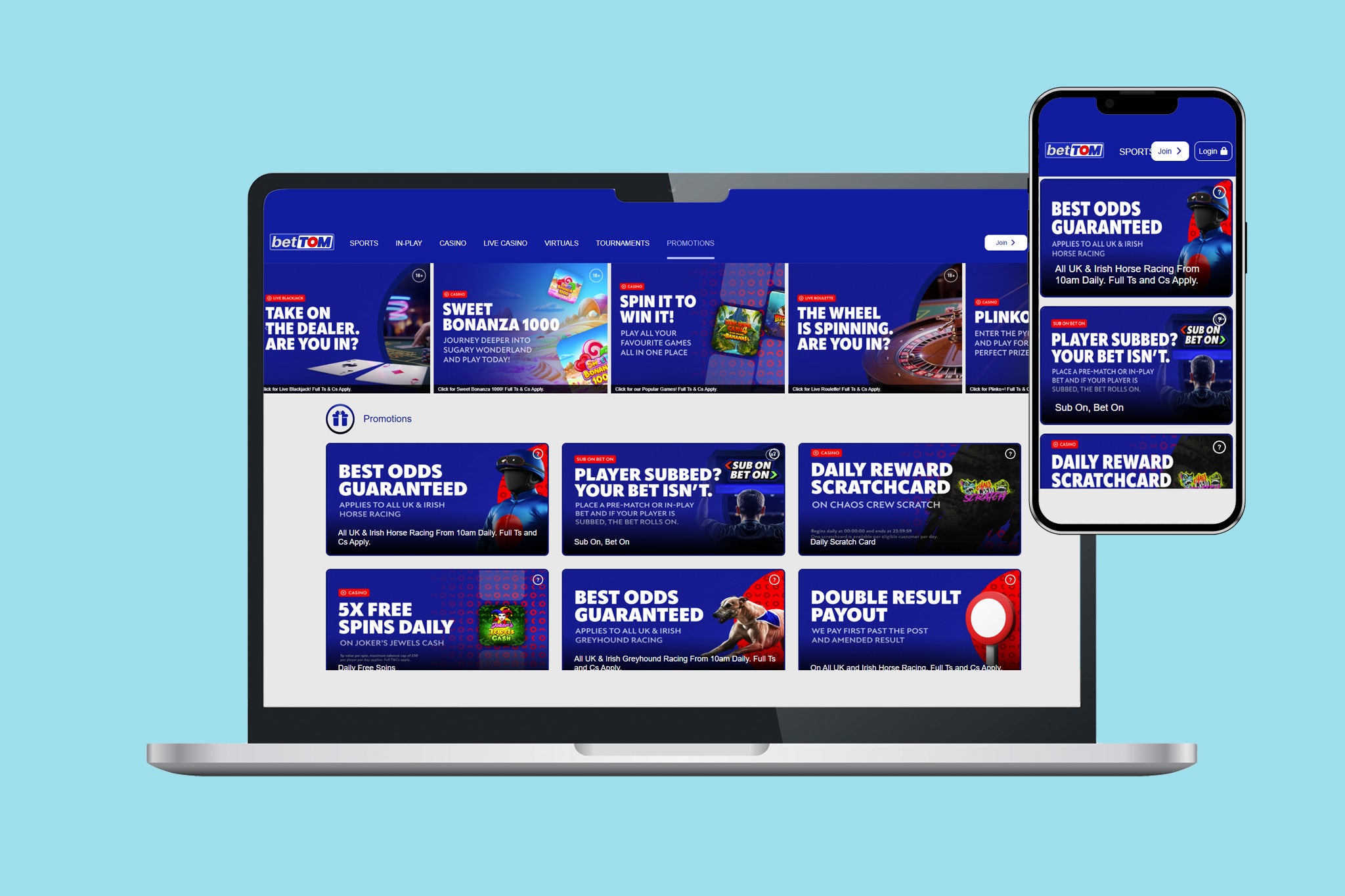 BetTOM gives new customers a competitive sign-up deal alongside a strong in-play betting experience