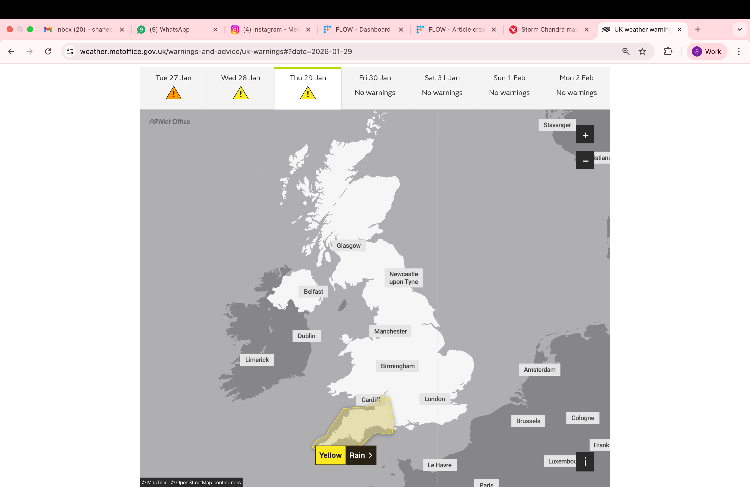 Further rain is predicted on Thursday to lead to more flooding and transport disruption in southwest England
