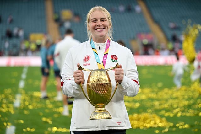 <p>Abi Burton was part of the World Cup-winning England squad in September</p>