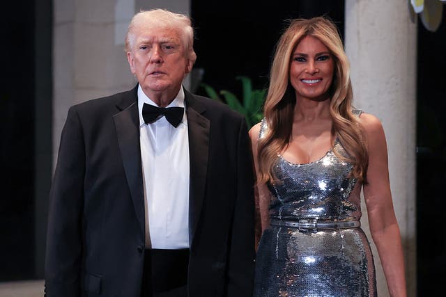 <p>Donald Trump with his ‘steely-eyed Slovenian-born glamazon’, Melania</p>
