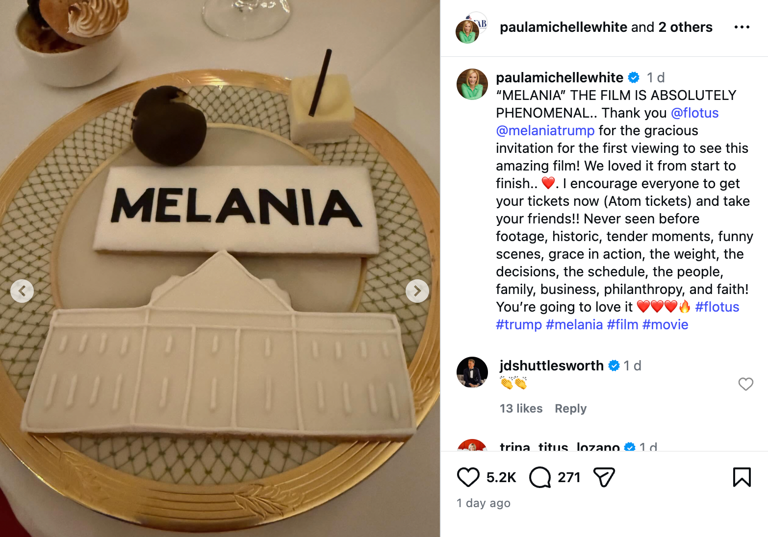 A White House-shaped cookie at the ‘Melania’ special screening