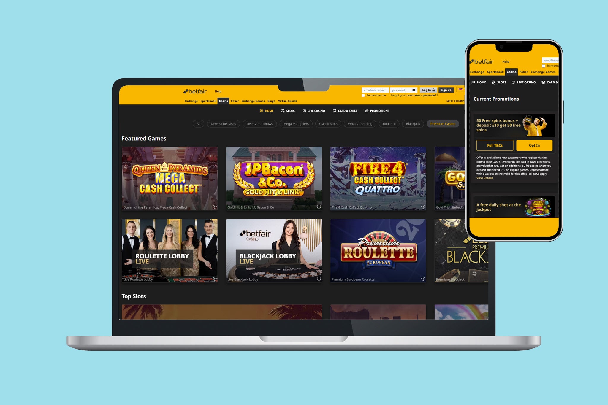 Low wagering requirements are a key feature on Betfair’s casino promos
