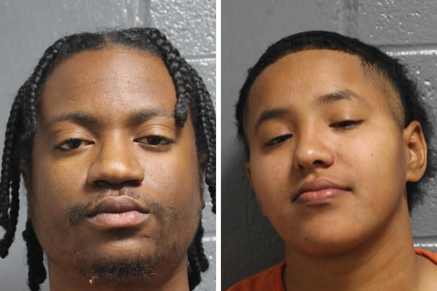 <p>James Kirk, 24, (left) is accused of driving the vehicle that struck 31-year-old Makayla Mitchell, who was riding a sled being towed by another car driven by 22-year-old Angel Walzier</p>
